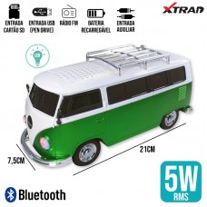 Caixa de Som Bluetooth Kombi WS-266 Xtrad - Verde